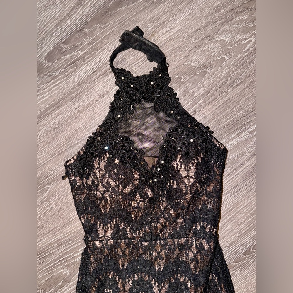 Jodi Kristopher Black Lace Maxi Dress - Picture 2 of 4